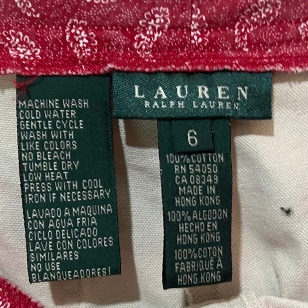 Lauren Ralph Lauren Lake Powell Cotton Pants Size 6 Straight Leg Preppy - Picture 5 of 9